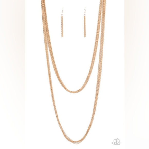 Chic Gold Multi-Strand Necklace - Picture 3 of 3